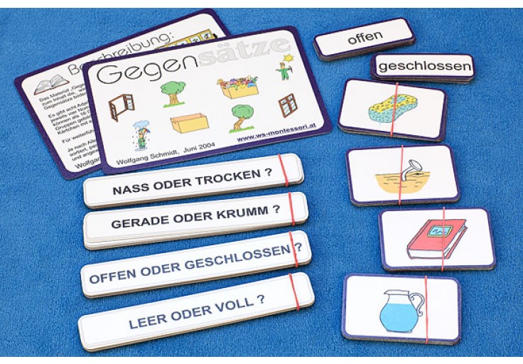 Gegensätze, Adj. blau - Wortarten - Grammatik - Sprache