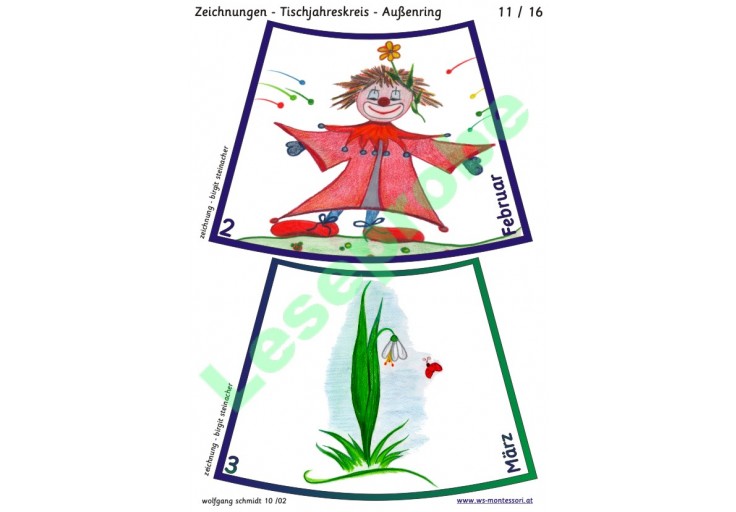 Jahreskreis Fur Tisch Mit Zeichnungen 75cm